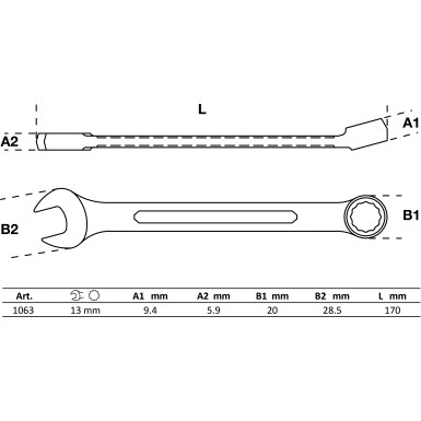 BGS Maul-Ringschlüssel | SW 13 mm | 1063