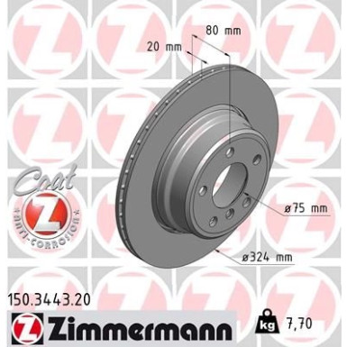 ZIMMERMANN Bremsscheibe | 150.3443.20