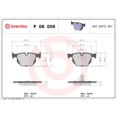 BREMBO Bremsklötze HA | BMW X5, X6 06-18 | P 06 056