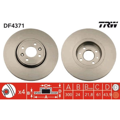 Bremsscheibe Renault P. Scenic | DF4371