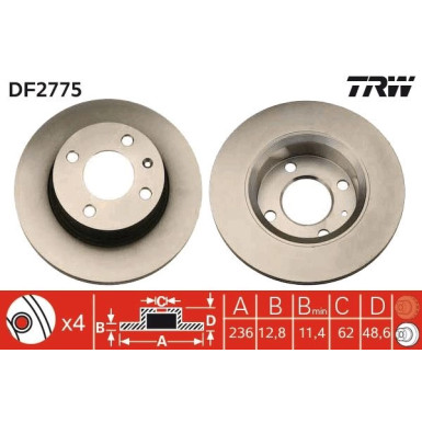 TRW Bremsscheibe | DF2775