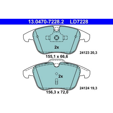 Bremsbelagsatz Volvo P. S60/S80/V60/V70/Xc70 1,5-3,2 06- Keramik | 13.0470-7228.2