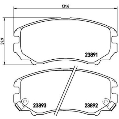 BREMBO Bremsklötze VA | HYUNDAI Coupe 01-09 | P 30 018