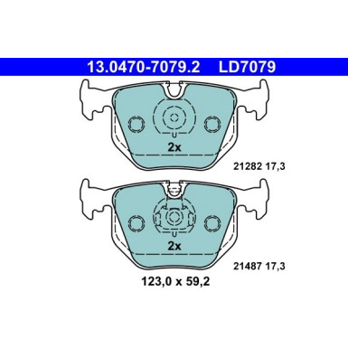 Bremsbelagsatz Bmw T. 3/5/7/X3/X5/Z4 94-11 Keramik | 13.0470-7079.2