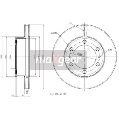 Maxgear Bremsscheibe Toyota P. Hi-Lux 06 | 19-2350