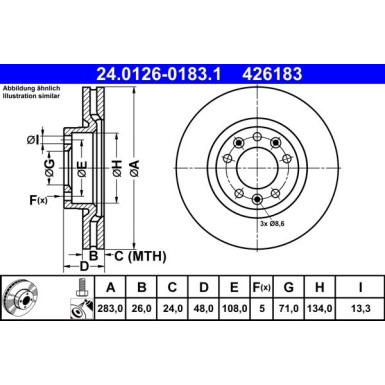 Bremsscheibe Citroen P. C4 1.2-2.0 13 | 24.0126-0183.1