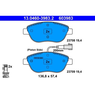 Bremsbelagsatz Fiat P. Bravo 07-/Stilo 01 | 13.0460-3983.2