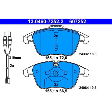 Bremsbelagsatz Citroen P. C5 1.6-2.0 Hdi 08 | 13.0460-7252.2