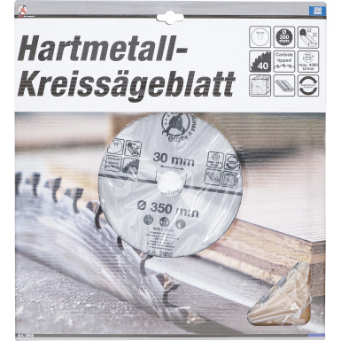 BGS Hartmetall-Kreissägeblatt | Ø 350 x 30 x 3,4 mm | 40 Zähne | 3958