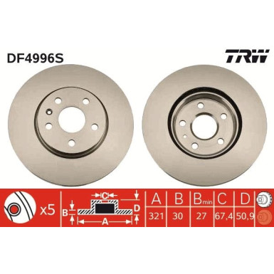 Bremsscheibe Opel P. Insignia | DF4996S