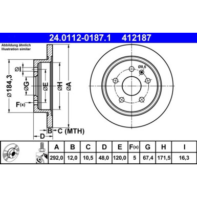 Bremsscheibe Opel T. Insignia 08 | 24.0112-0187.1