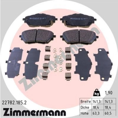 ZIMMERMANN Bremsbelagsatz, Scheibenbremse | 22782.185.2