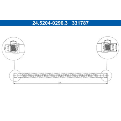 ATE Bremsschlauch | 24.5204-0296.3