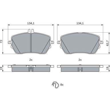 Bremsbelag | MERCEDES A,B-Klasse,CLA,GLB 18 | 0 986 424 887