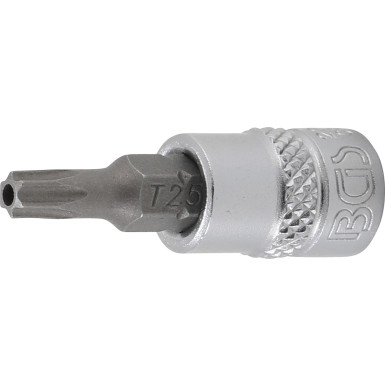 BGS Bit-Einsatz | Antrieb Innenvierkant 6,3 mm (1/4"""") | T-Profil (für Torx) mit Bohrung T25 | 2360