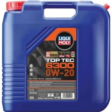 Liqui Moly Top Tec 6300 0W-20 20 l | 21212 | 20 Liter, Kanister Kunststoff