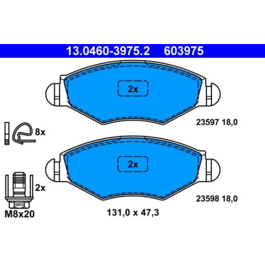 Bremsbelagsatz Peugeot S. 206/306 1.1-1.6/1.4-1.9D 94 | 13.0460-3975.2