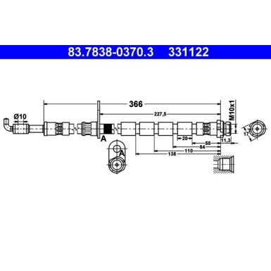 ATE Bremsschlauch | 83.7838-0370.3