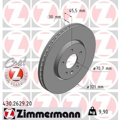 ZIMMERMANN Bremsscheibe | 430.2629.20