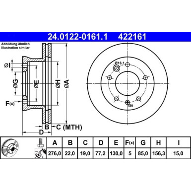 Bremsscheibe Db P. Sprinter 208-412 | 24.0122-0161.1