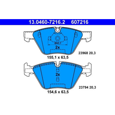 Bremsbelagsatz Bmw S. E90/E91 05- 318-330/E89 Z4 09 | 13.0460-7216.2