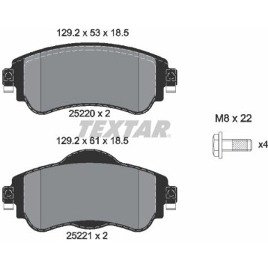 Bremsbelagsatz Citroen C4 1.2-1.6 09 | 2522001