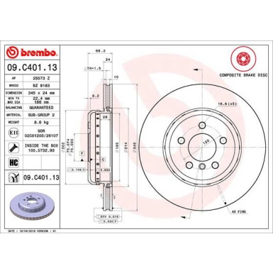 11 482 093 Brembo PREMIUM HA zweiteilig | BMW 3er, 4er 11 | 09.C401.13