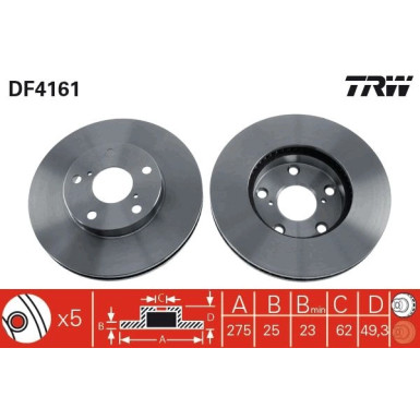 Bremsscheibe Toyota P. Rav4 | DF4161