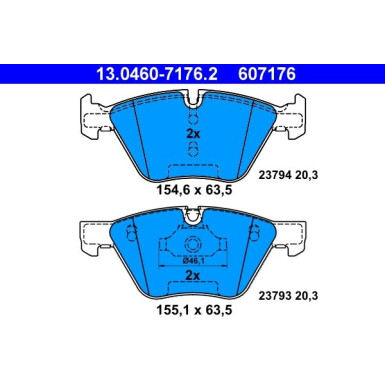 Bremsbelagsatz Bmw S. E60/61 03- 520-525 | 13.0460-7176.2