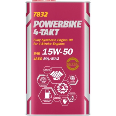 MANNOL 4-Takt Powerbike 15W-50 7832 4 Liter | MN7832-4ME