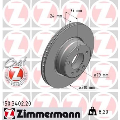 ZIMMERMANN Bremsscheibe | 150.3402.20