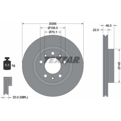 Bremsscheibe Peugeot P. 308 1.2-2.0 13 | 92269003