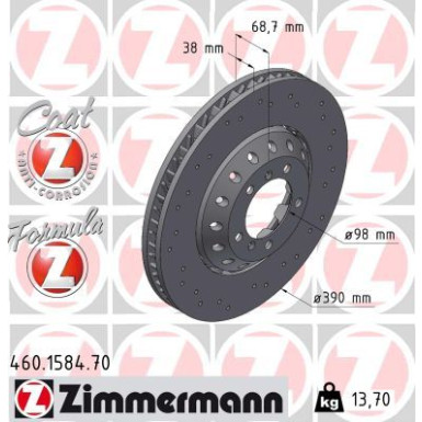 ZIMMERMANN Bremsscheibe | 460.1584.70