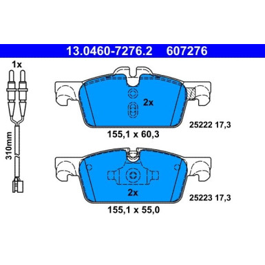 Bremsbelagsatz Peugeot P. 508 1.6-2.2 Hdi 10 | 13.0460-7276.2