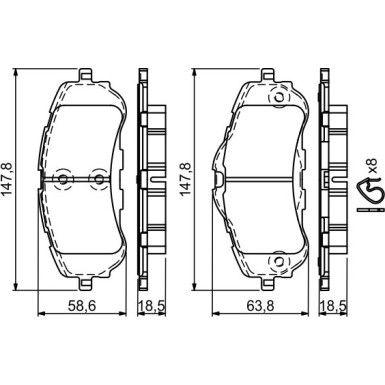 Bremsklötze | PEUGEOT | 0 986 494 714