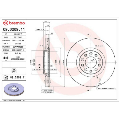 Bremsscheibe VA | FIAT JEEP | 09.D209.11