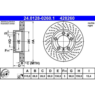 Bremsscheibe Porsche P. Boxster/Cayman 2.7 12-Pr | 24.0128-0260.1