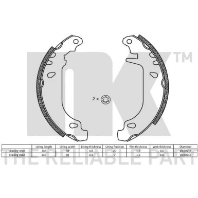 Bremsbacken Peugeot 306/309 | 2799545