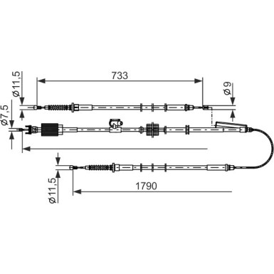 Handbremsseil | OPEL Astra 12 | 1987482803