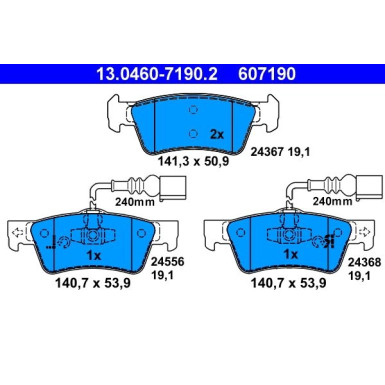 Bremsbelagsatz Vw T. Touareg 2.5-6.0 03-10 | 13.0460-7190.2