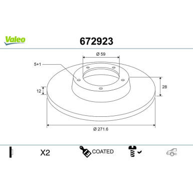 VALEO Bremsscheibe | 672923