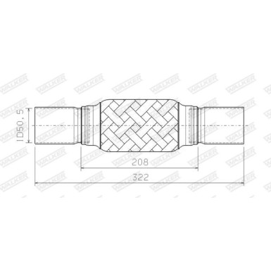 Flexrohr mit Rohr | DM 50 L 322mm Flex 208mm | 10398