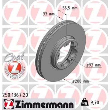 ZIMMERMANN Bremsscheibe | 250.1367.20