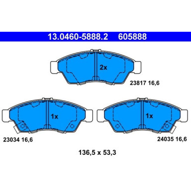 ATE Bremsbeläge | 13.0460-5888.2