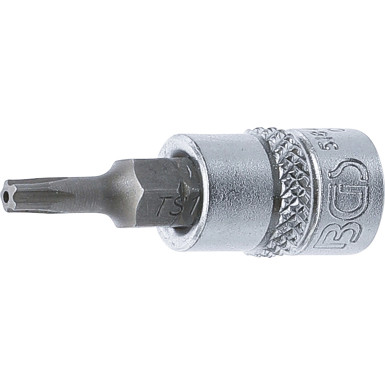 BGS Bit-Einsatz | Antrieb Innenvierkant 6,3 mm (1/4"""") | TS-Profil (für Torx Plus) mit Bohrung TS15 | 5184-TS15