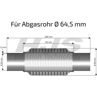 Flexrohr, Abgasanlage | Universal 65mm | 83 00 8441