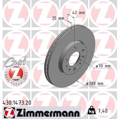 ZIMMERMANN Bremsscheibe | 430.1473.20