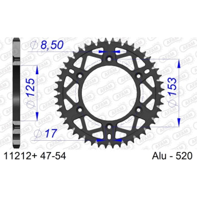 AFAM Kettenrad ALU 48 Zähne | für 520, S/C | 11212+48