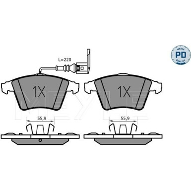 Bremsbelagsatz Vw P. T5 03- 1.9-3.2 Ko A 16 | 025 237 4619/PD