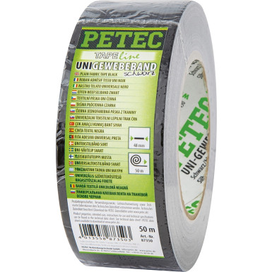 Petec Uni-Gewebeband Schwarz 48 mm X 50 M | 87350